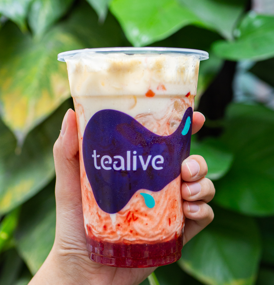 Tealive strawberry pudding