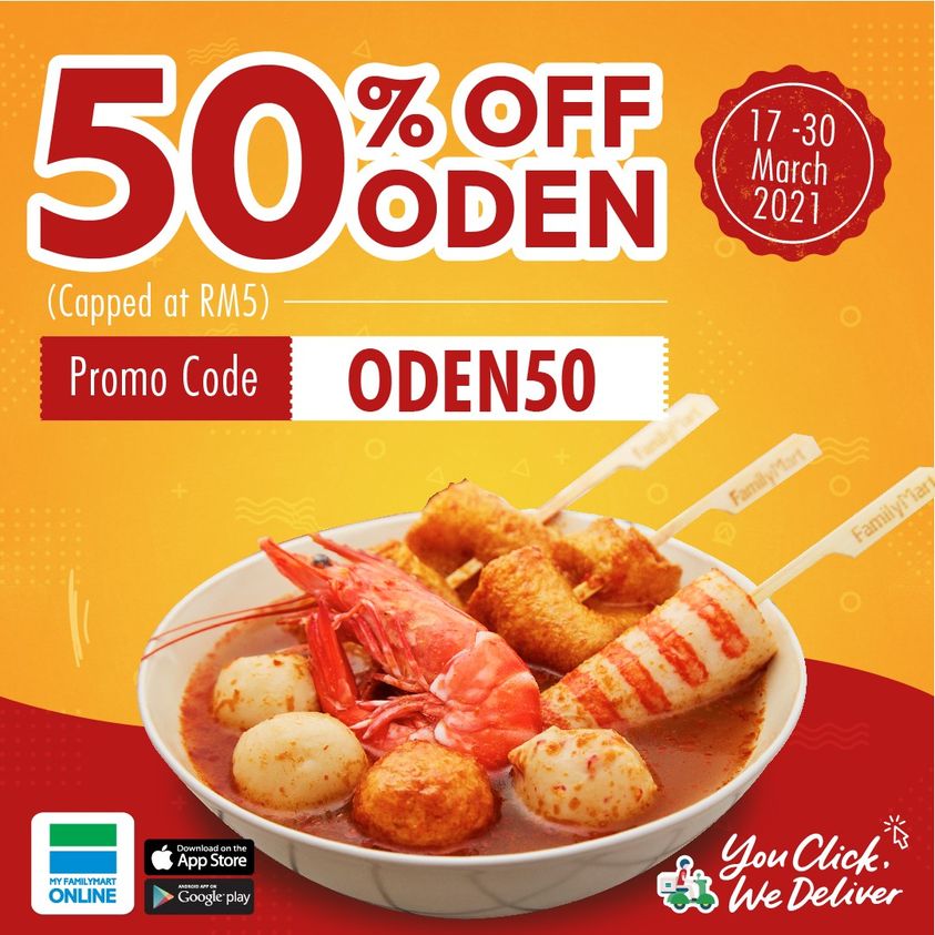 familymart oden 50% off