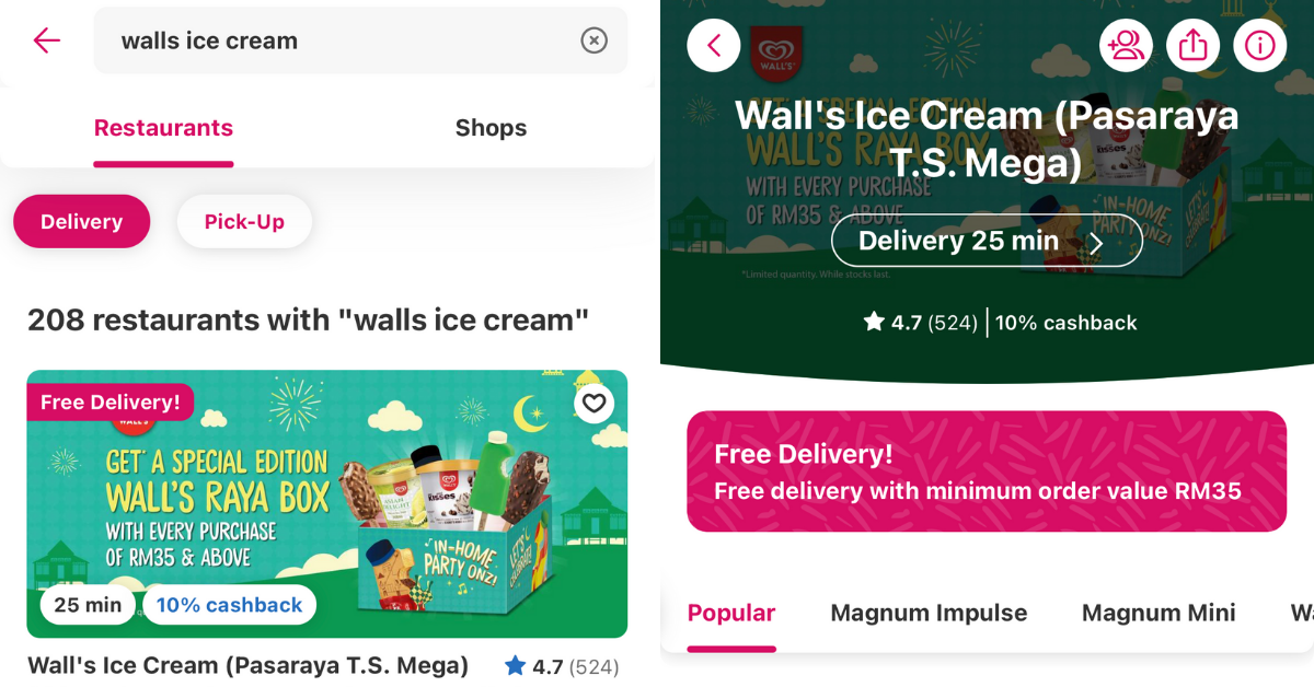 Wall's Ice Cream Free Delivery