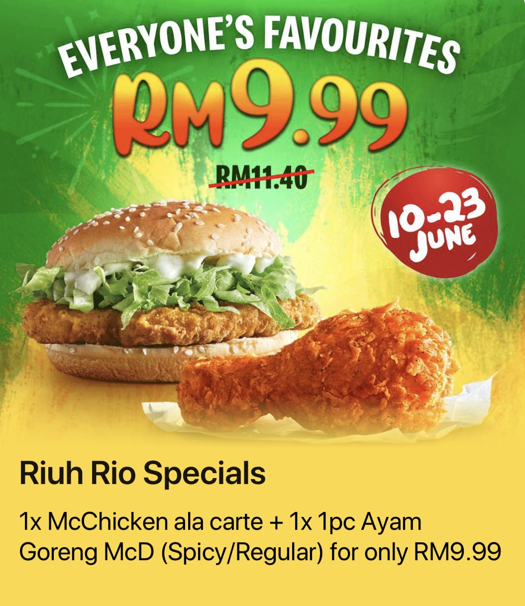 McDonald's RM9.99 deals