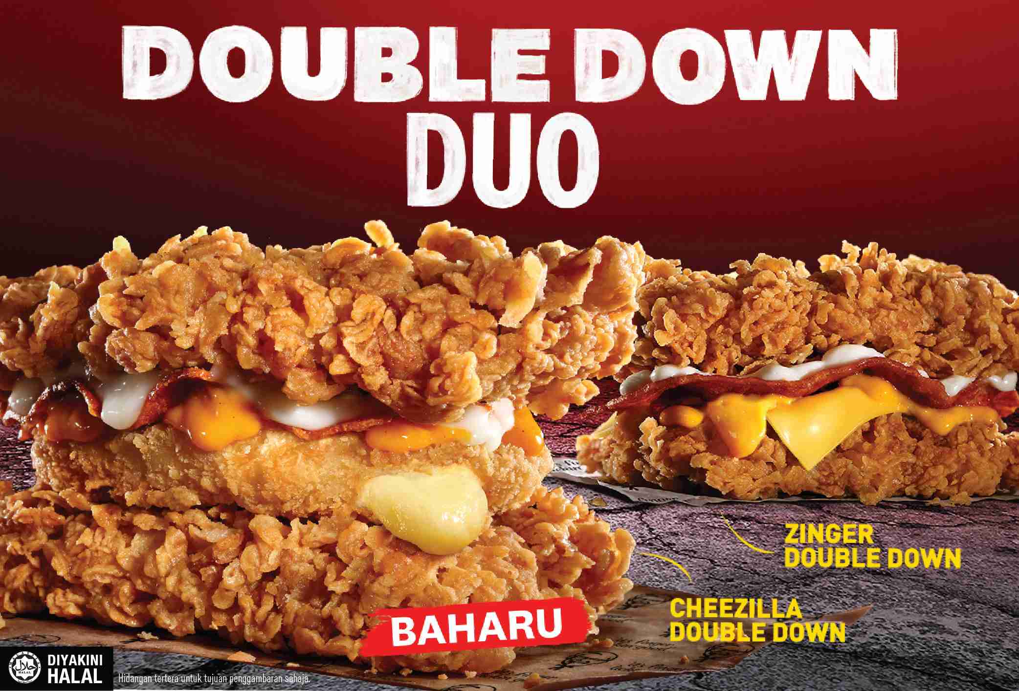 The KFC Zinger Double Down Returns Together With New Cheezilla Double