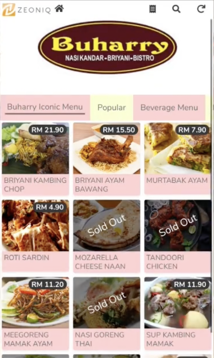 buharry robot menu